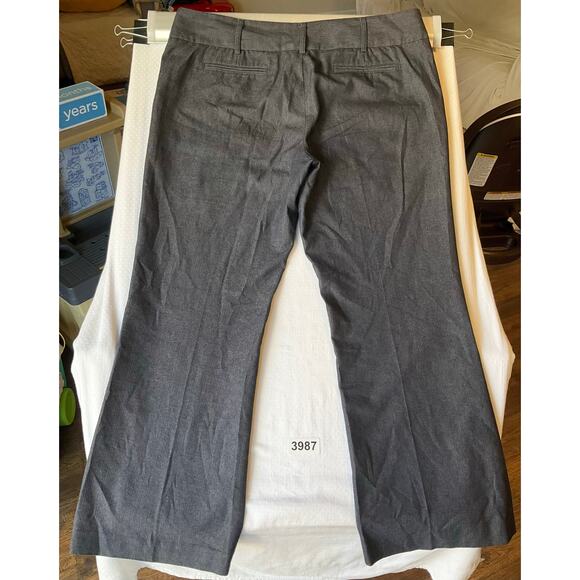 Dalia Collection Women Flared Dress Pants size 12 Petite Gray Mid Rise Stretch - Picture 10 of 10